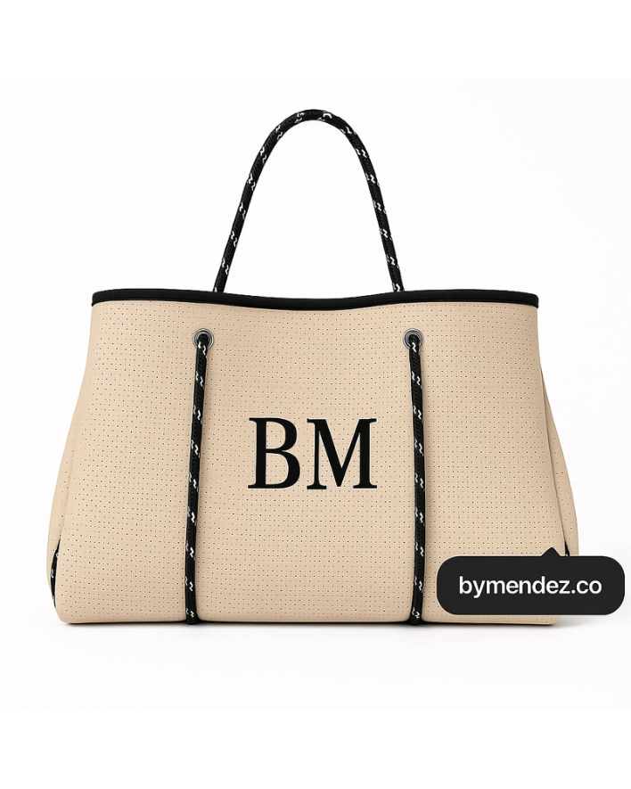 Bolso Tote Bag Beige | Personalizado con Iniciales